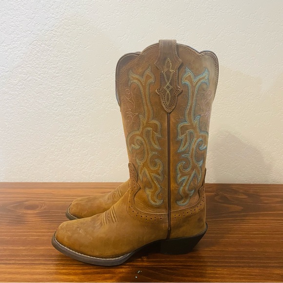 JUSTIN WOMEN'S 12" SQUARE TOE STAMPEDE WESTERN BOOTS - Picture 5 of 10